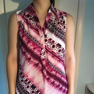 Pinks Ikat sleeveless blouse